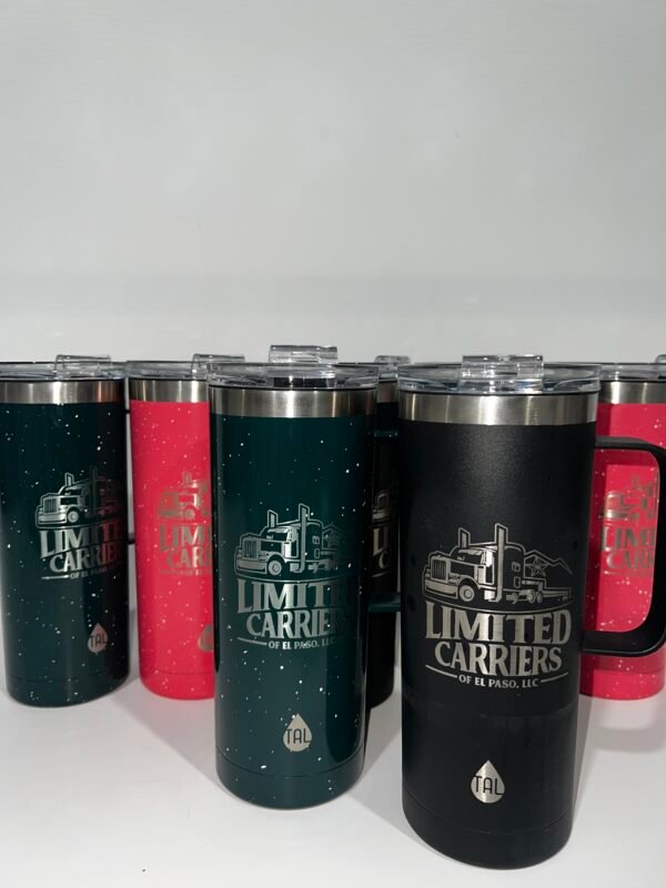 Laser tumbler engraving and 13 feet banner and installation - Image 2