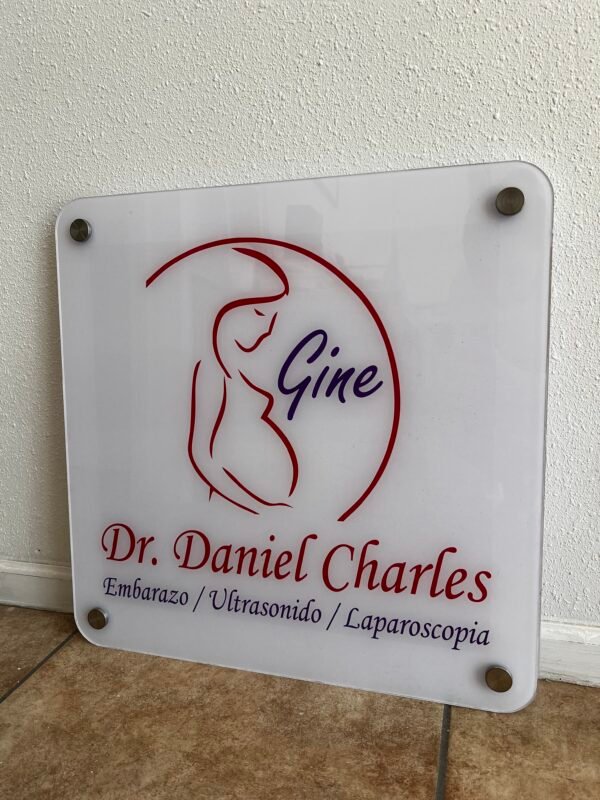 Acrylic sign for business entrance